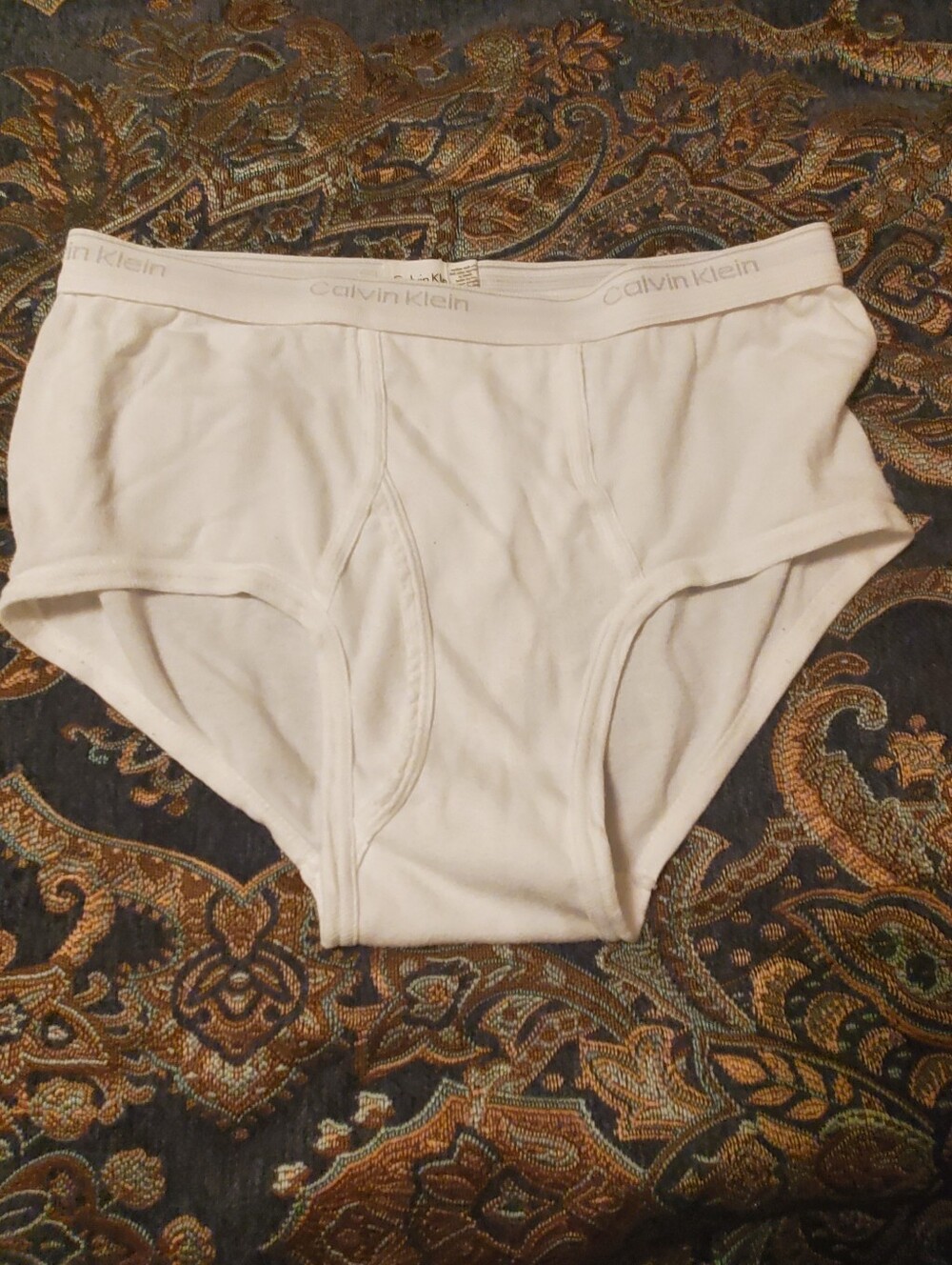 Calvin Klein White Men's Cotton Briefs - Classic Logo Waistband